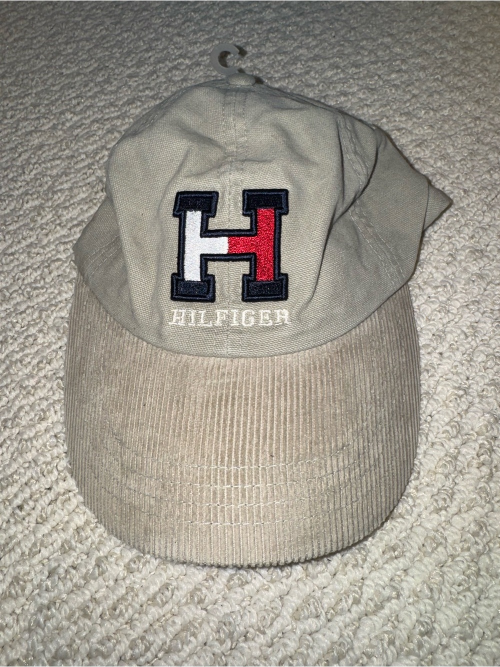 Tommy Hilfiger Men's Beige Baseball Cap with H Logo